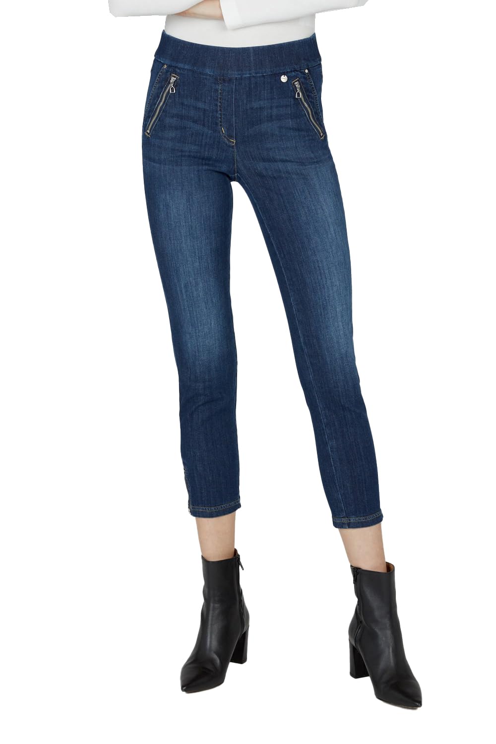 ROBELL Style NENA09 - 7/8 Damen Jeans straight - Jeanshose Damen high waist - Stretch Jeans Hose mit
