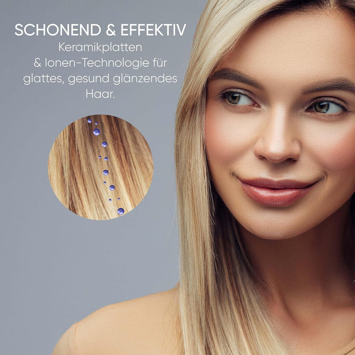 SEVERIN Glätteisen, hochwertige Keramikbeschichtung, gleichmässige Wärmeverteilung, Ionen-Technologi