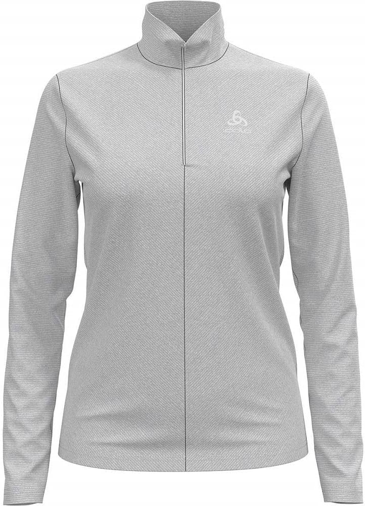 Odlo Damen Midlayer 1/2 Zip Roy Pullover S Odlo Silver Grey - White - Stripes, S Odlo Silver Grey -