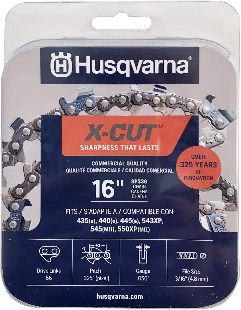 Husqvarna X-Cut SP33G 40,6 cm Kettensägekette, 825,5 cm Teilung, 127 cm Gauge, 66 Treibglieder, vorg