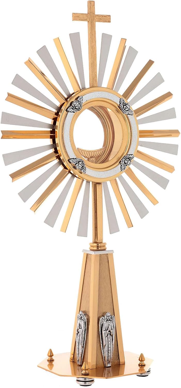 Holyart Achteckigen-Basis Monstranz, 40 cm (15.7 inc.), Inner diameter: 9.5 cm