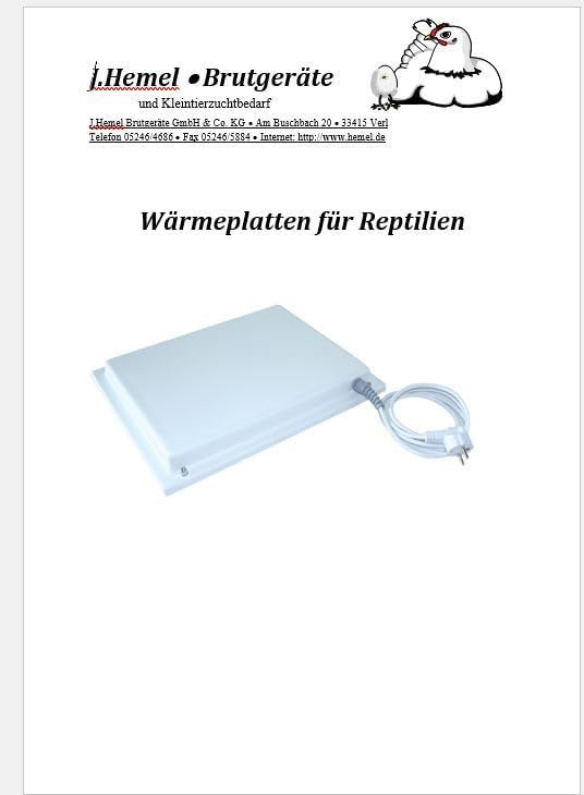 Heatpanel - Wärmeplatte - Terrarien 40x50cm 60 Watt