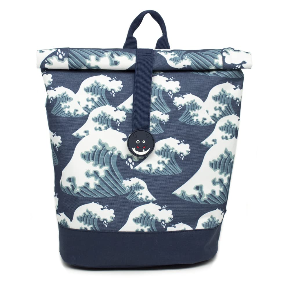Les Déglingos Unisex Kinder Rolltop Hippipos Rucksack, blau, Einheitsgrösse