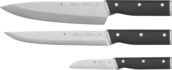 WMF Sequence Messerset Küche 3teilig, Made in Germany, 3 Küchenmesser scharf, Performance Cut, Kinet
