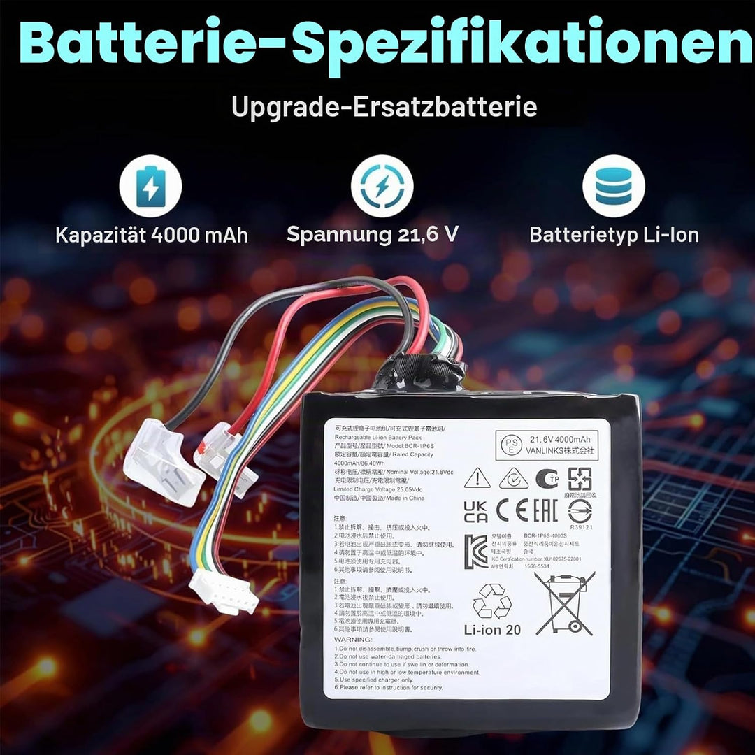 4000mAh Ersatz Akku Kompatibel mit Roborock A10+ultra/A10 Ultra E, Bieten Aussergewöhnliche, Erweite