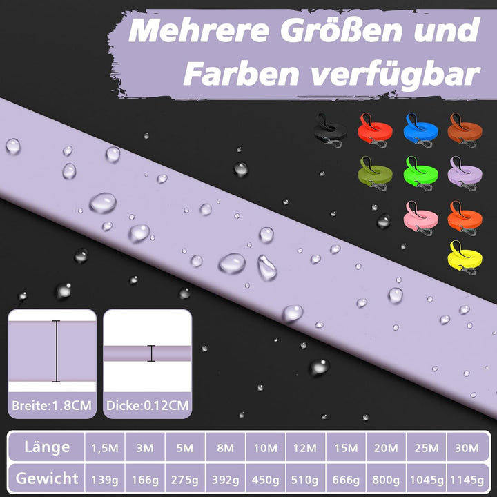 X XBEN Wasserfest Schleppleine für Hunde,3M 5M 10M 15M 20M 30M Gummierte Schleppleine mit Abschliess