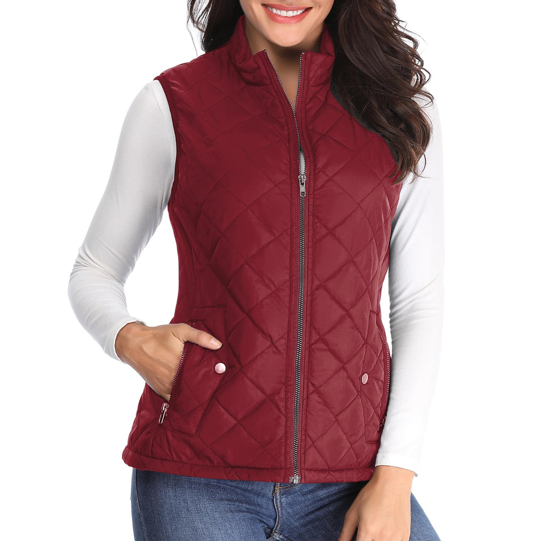 MISS MOLY Damen Weste mit Stehkragen Weste Jacke Winter Warm Ultraleicht 34 Rot, 34 Rot