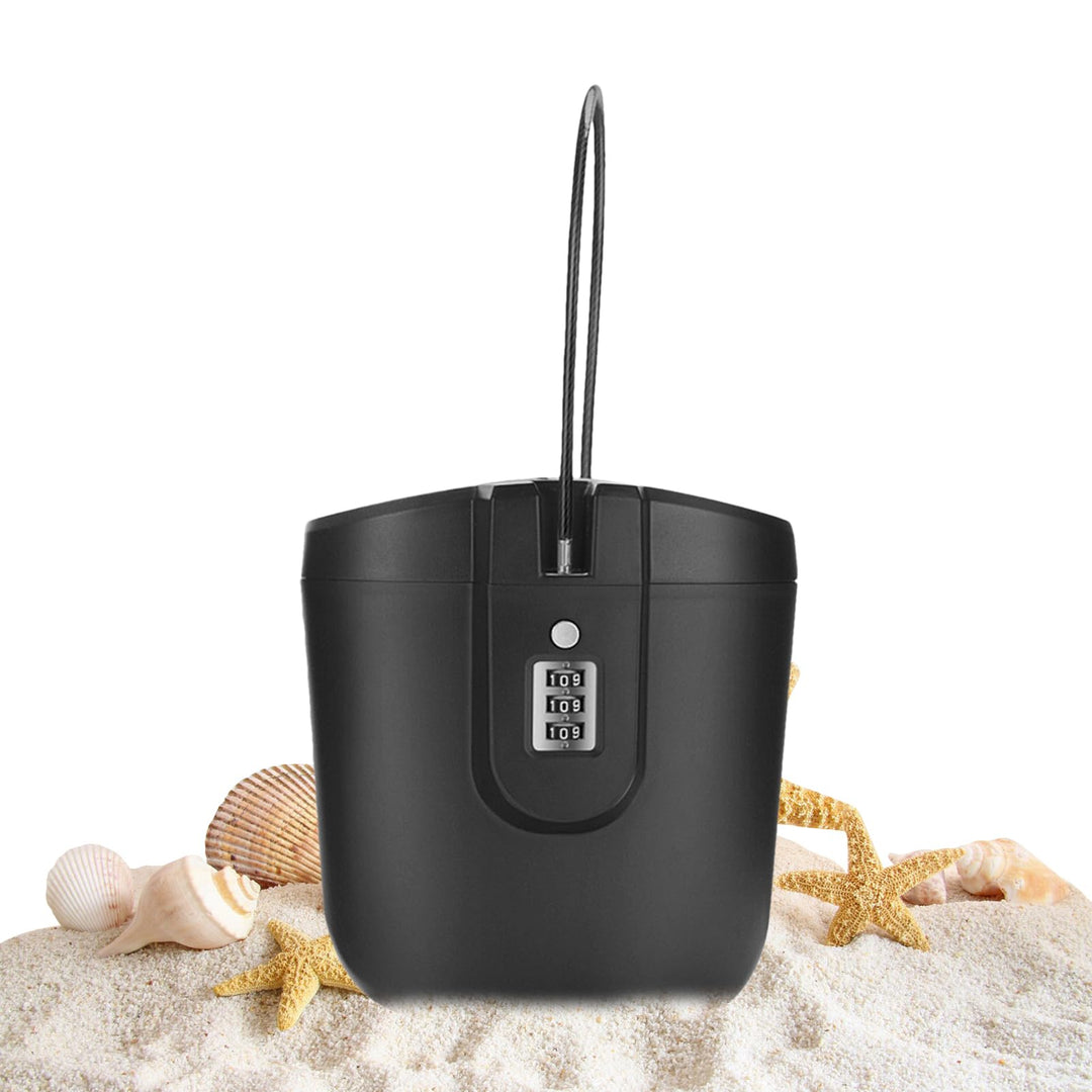 Beach Lock Box, Tragbarer wasserdichter Schlüsselschlosskasten Safe mit abnehmbarem Kabelgriff, 2L S