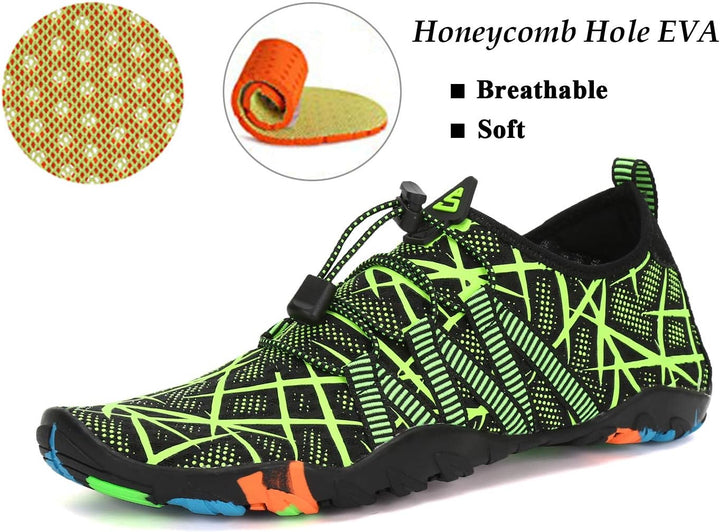 SAGUARO Badeschuhe für Herren Damen - 7/9 Drainagelöcher Schnelltrocknende rutschfest, Gr 35-48 45 E
