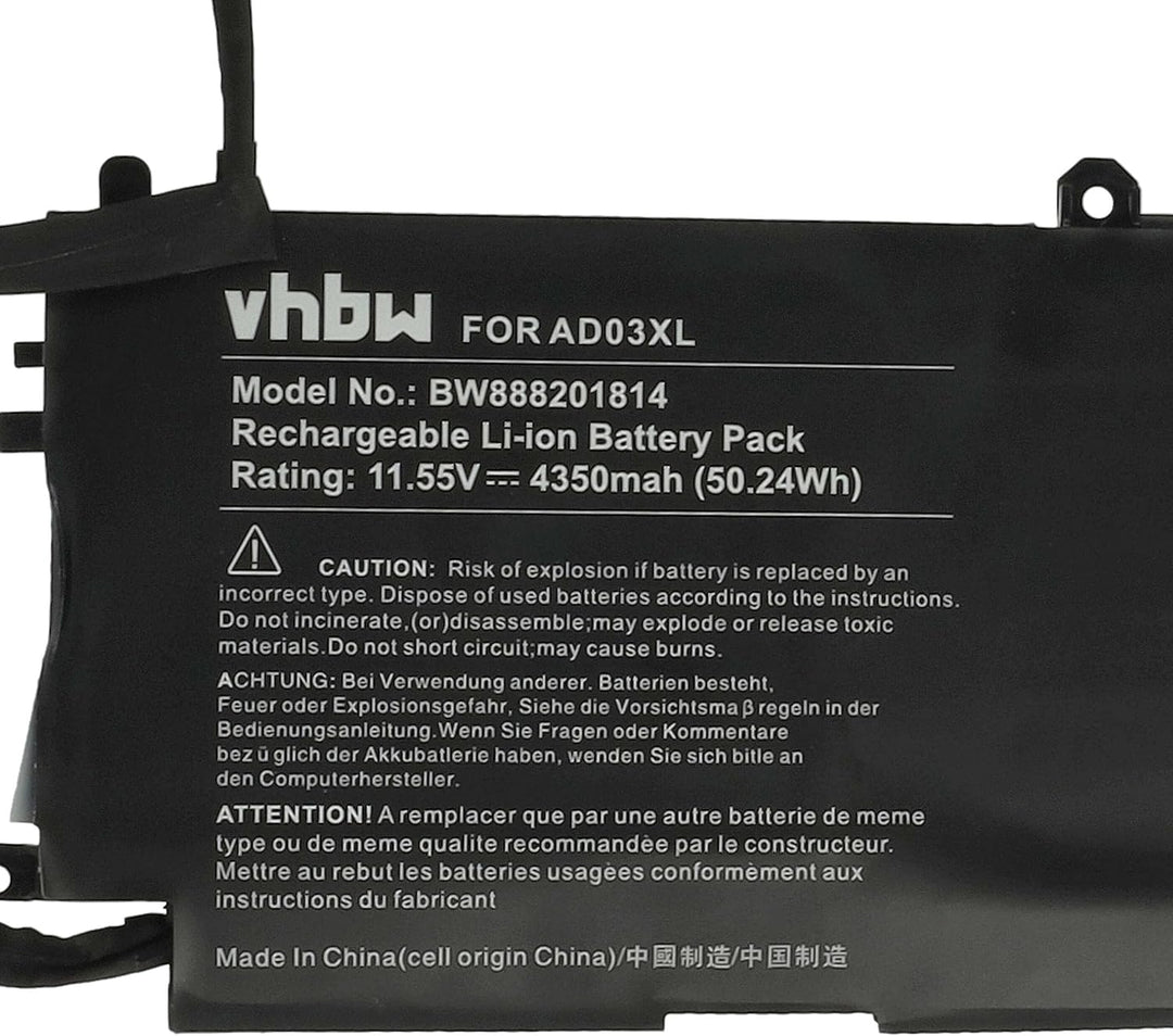 vhbw Akku kompatibel mit HP Envy 13-AD018UR, 13-AD019TX, 13-AD019UR, 13-AD020TX, 13-AD020UR Notebook