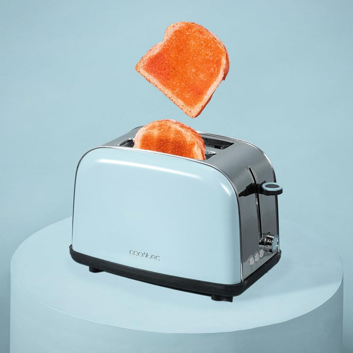 Cecotec Vertikaler Toaster Toastin' time 850 Blue, 850W, Doppelter Kurzschlitz und breiter Schlitz 3