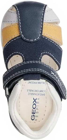 Geox Baby-Jungen B Elthan Boy Sandal 18 EU Navy Ochre, 18 EU Navy Ochre