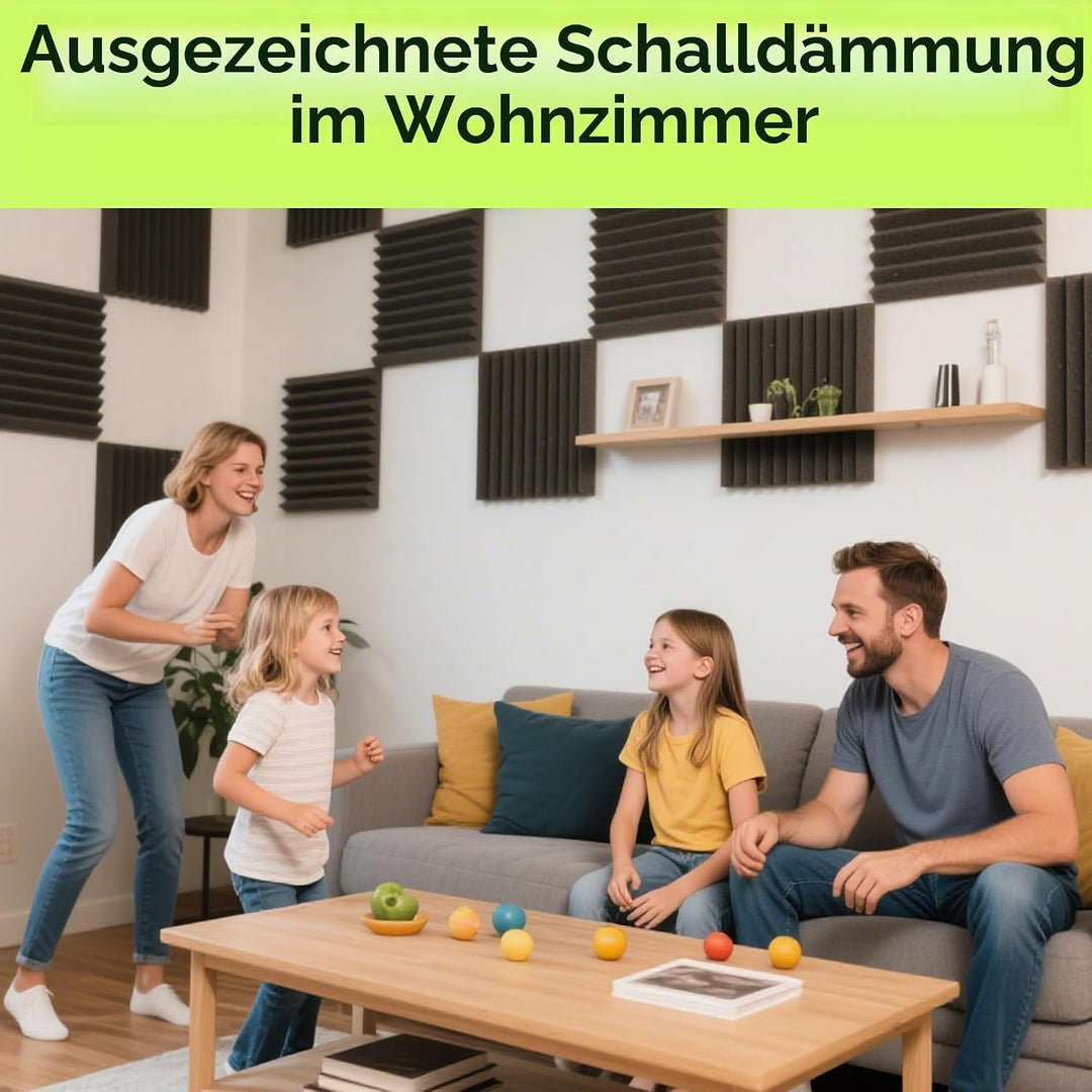 Foneso Akustikpaneele, 30x30x5 cm（Dichte:25kg/m³） Schalldämmung, Akustikschaumstoff,3D Hochdichte Sc