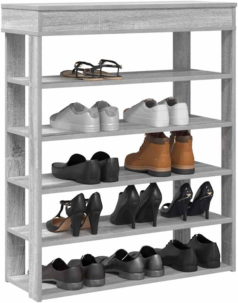 vidaXL Schuhregal Grau Sonoma 80x30x98 cm Holzwerkstoff, Schuhschrank, Schuhaufbewahrung, Schuhe Org