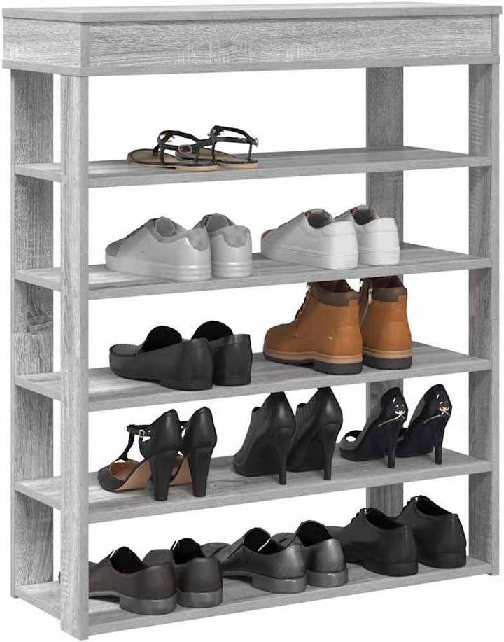 vidaXL Schuhregal Grau Sonoma 80x30x98 cm Holzwerkstoff, Schuhschrank, Schuhaufbewahrung, Schuhe Org
