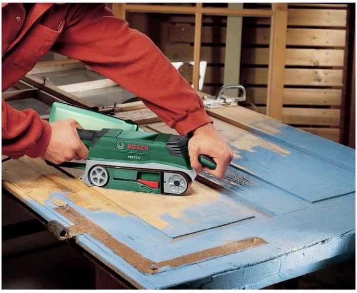 Bosch Bandschleifer PBS 75 A, 1 Schleifband K 80 (710 W, Schleiffläche 76 x 165 mm, Bandabmessung 75