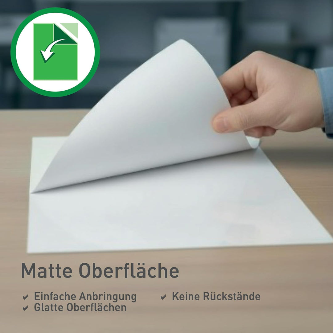 Leitz Selbstklebende Heisslaminierfolien A4 80 mic, für Schilder und Wegweiser, Hochwertige Laminier