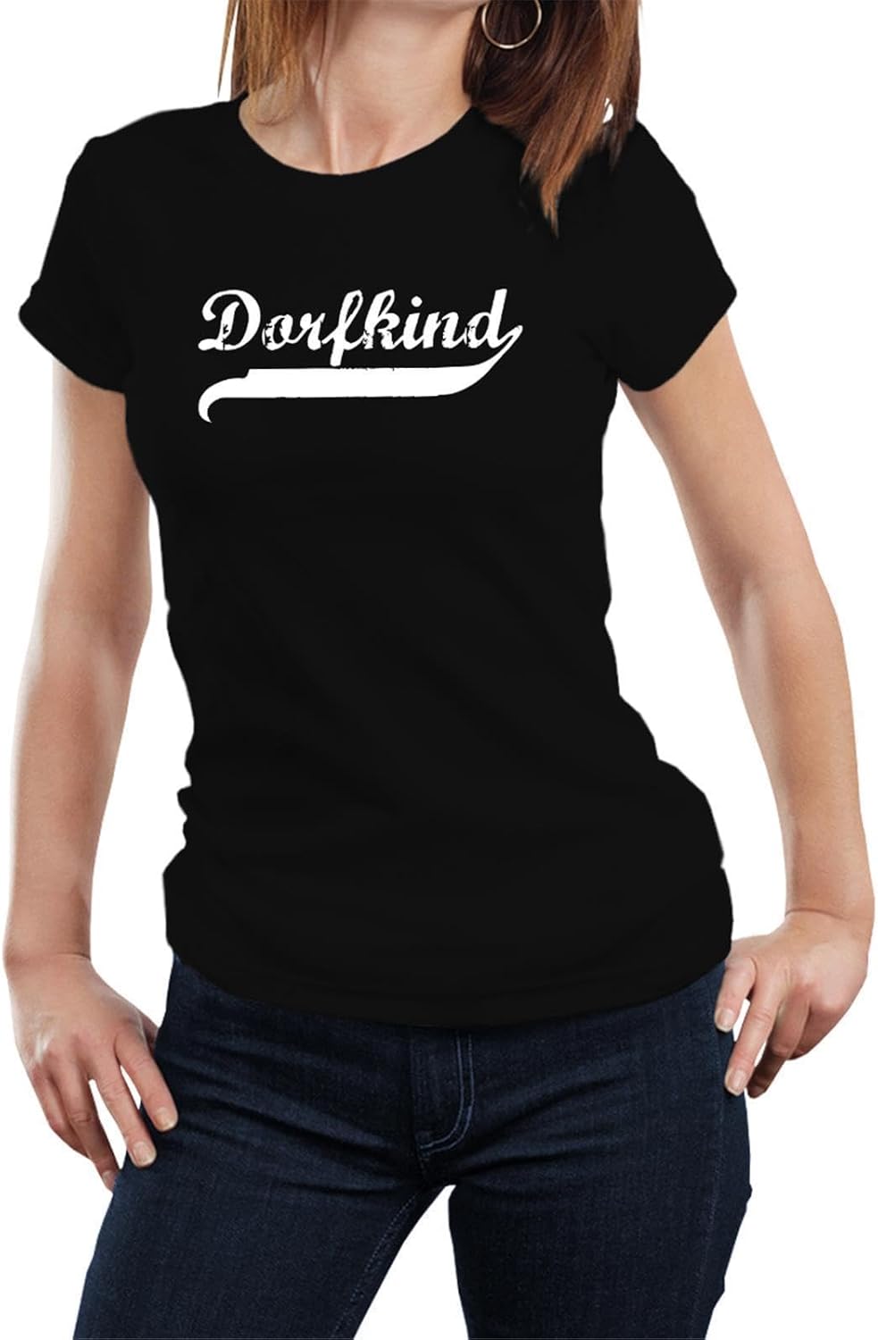 Hellweg Druckerei Damen T-Shirt Dorfkind Vintage Geschenk Oberteil Grösse XS-XXL Bio Baumwolle Fairt