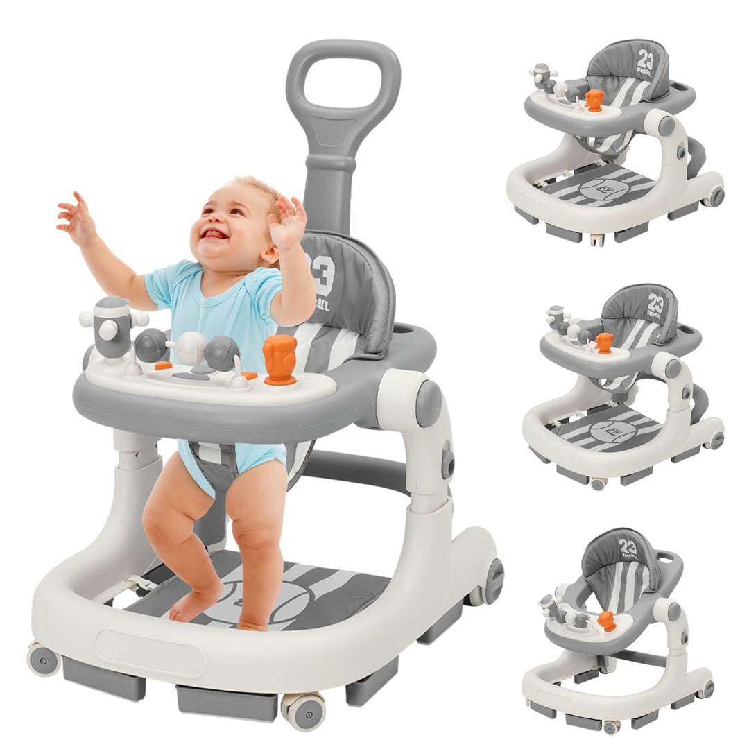 Siairo 3 in 1 Lauflernhilfe Baby Lauflernhilfe mit einstellbarer Höhe & Geschwindigkeit Rollen, Lich