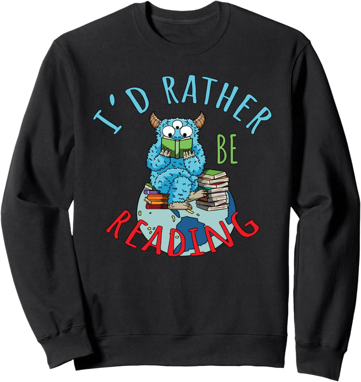 Monster Love Reading Animal Book Lover Ich würde lieber lesen Sweatshirt