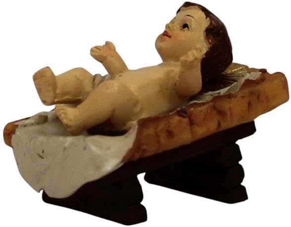ZICOM Krippenfiguren Miniaturfiguren Jesuskind im Barren 2-teilig 4,5cm handbemalt Polyresin, Modell