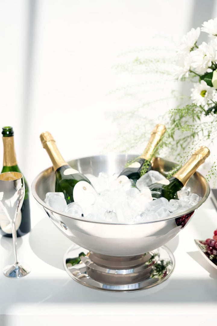 EDZARD Champagner Kühler Cara (Ø 40 cm, gross) aus Edelstahl - Flaschenkühler, Sektkühler - Getränke
