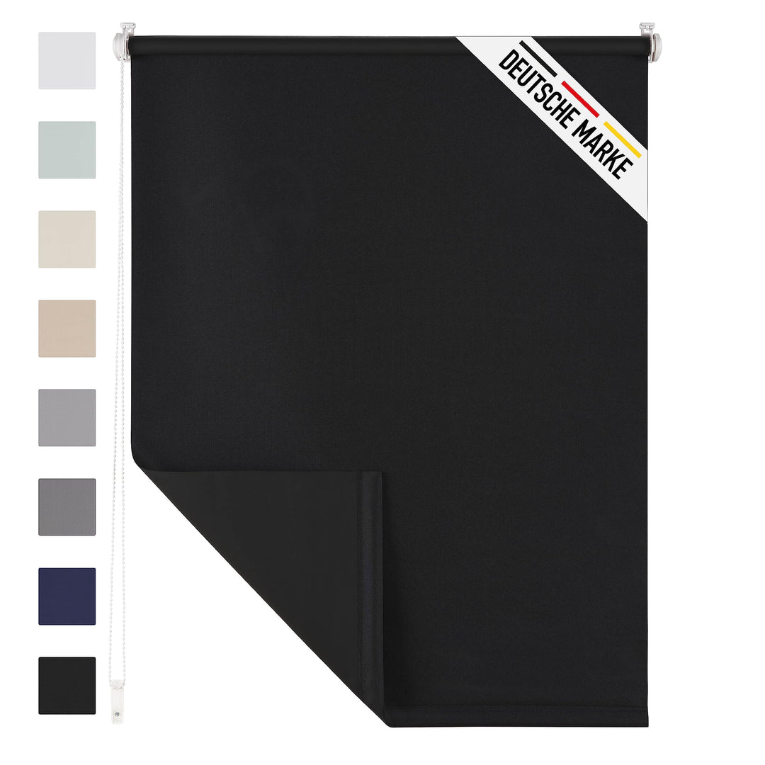 Blumtal Verdunklungsrollo 120 x 155-195 cm - Klemmfix Rollo ohne Bohren - Thermorollo Klemmfix - Fen