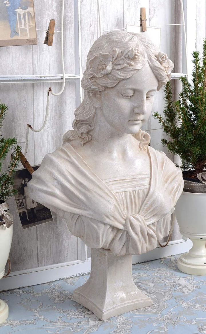Atemberaubende Frauenbüste mit Blumenkranz Frauenfigur Mädchenbüste Empire Stil CW215 Palazzo Exklus