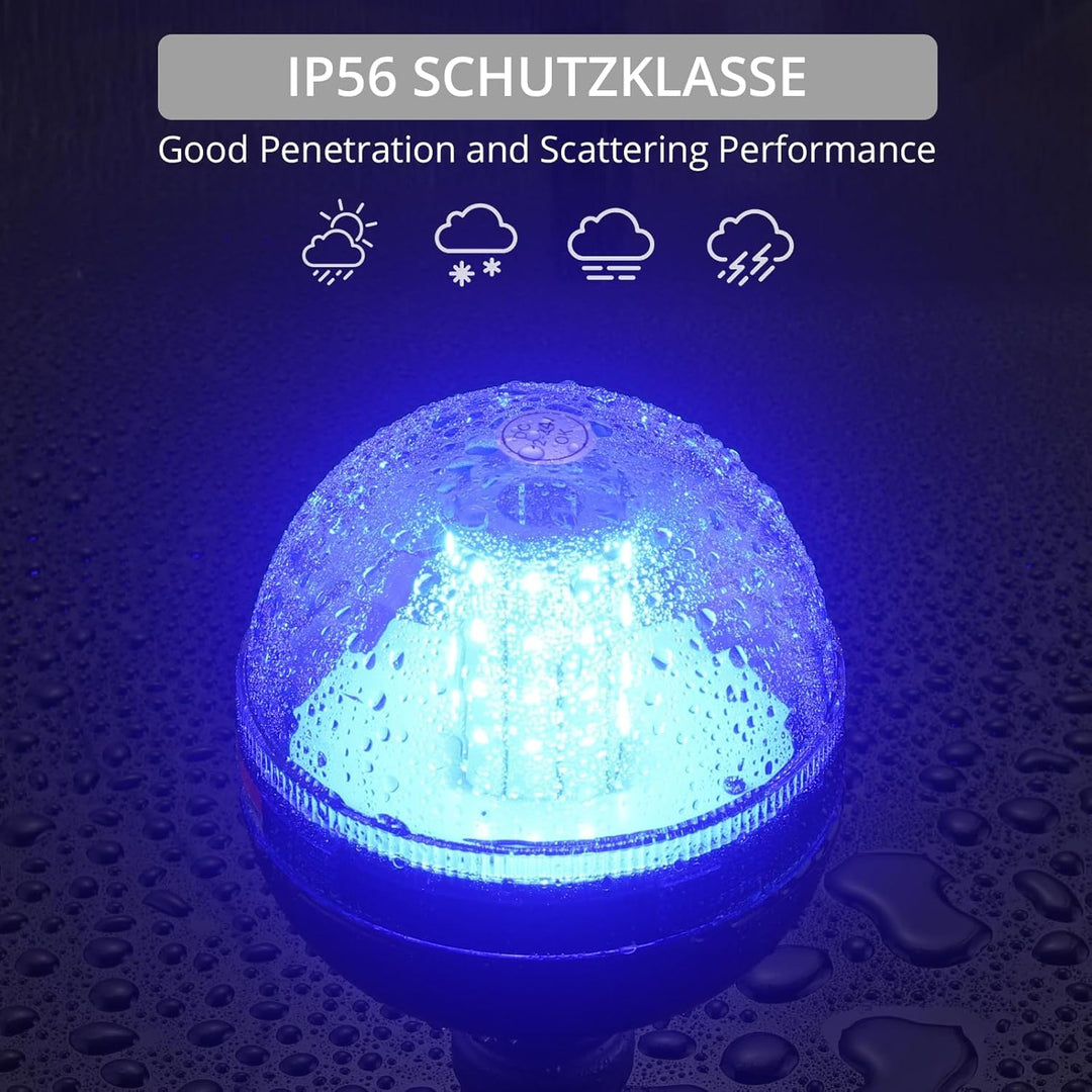 Justech 2x 40 SMD LED Rundumleuchte Warnleuchten Rundumlicht mit Blinkleuchte Blitzleuchte IP56 Magn
