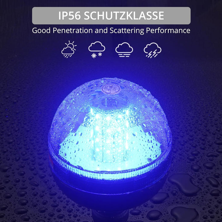 Justech 2x 40 SMD LED Rundumleuchte Warnleuchten Rundumlicht mit Blinkleuchte Blitzleuchte IP56 Magn