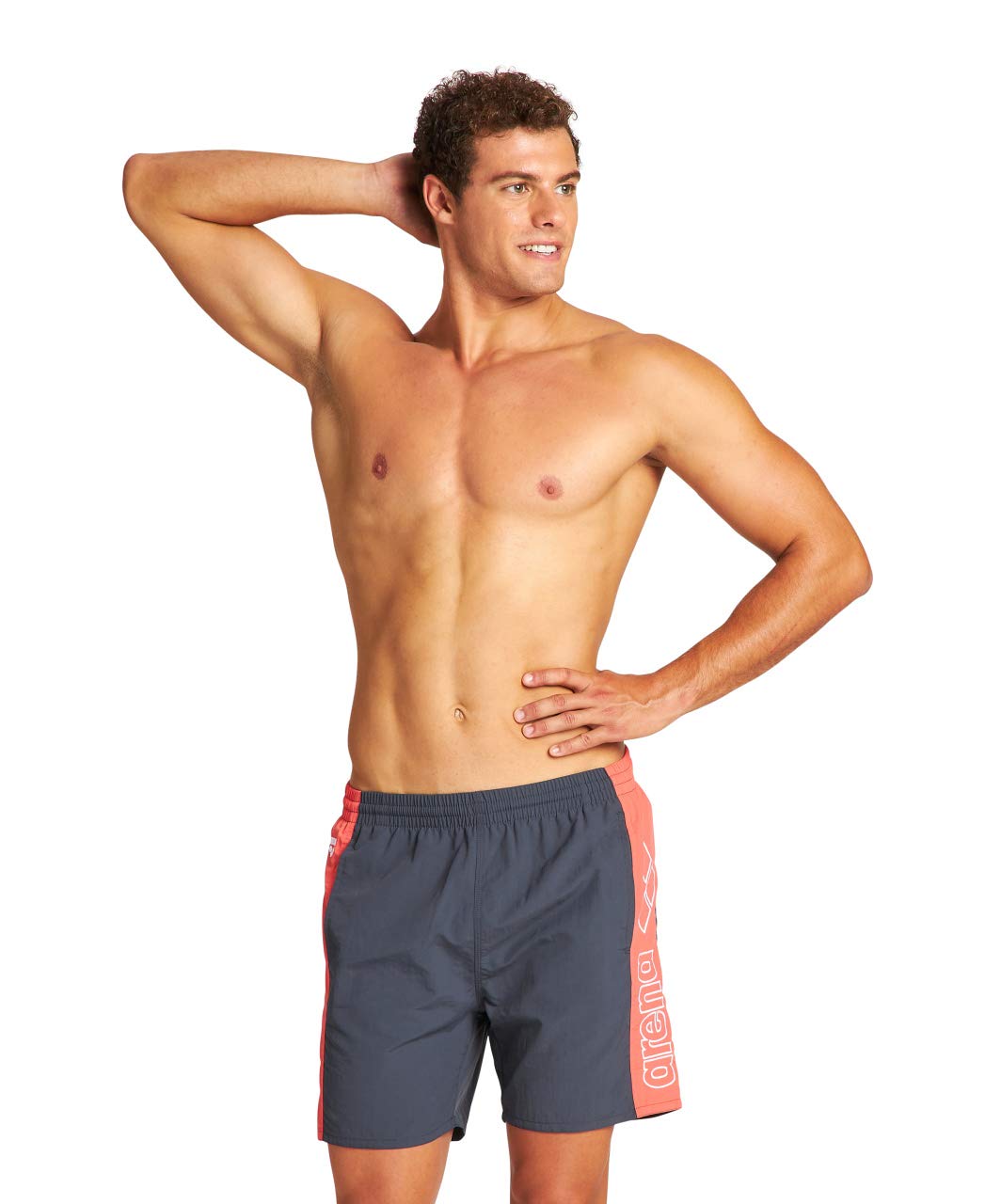 ARENA Herren Berryn Bicolor Swim Trunks (1er Pack) S Asphalt-floreale-white, S Asphalt-floreale-whit