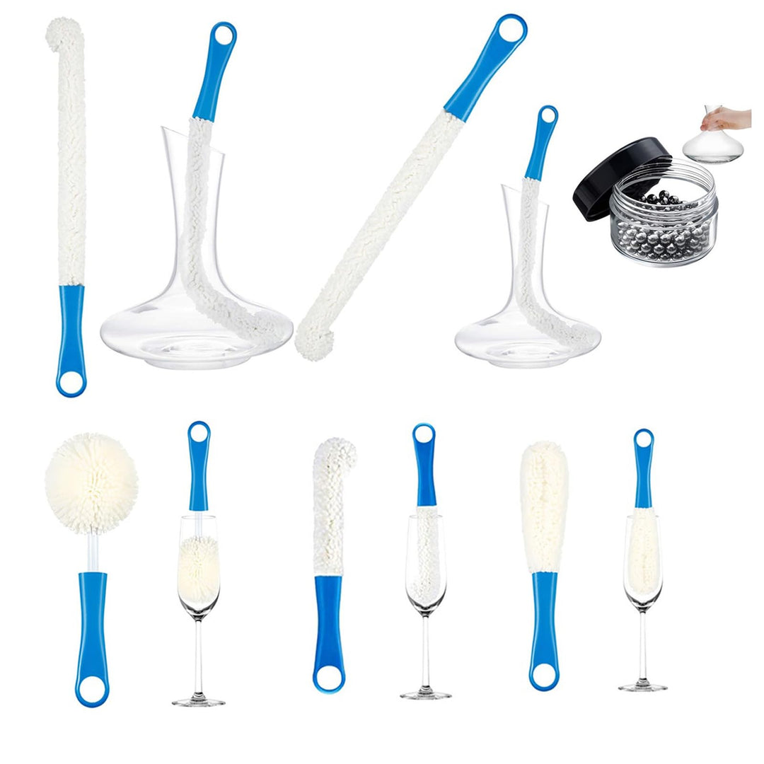 Dekanter-Reinigungsbürsten-Set, flexibles Flaschenbürsten-Set mit Reinigungsperlen für Weindekanter,