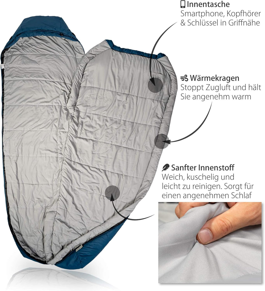 Outdoro Schlafsack 3-4 Jahreszeiten für Erwachsene Damen & Herren | Outdoor & Camping, Frühling, Her