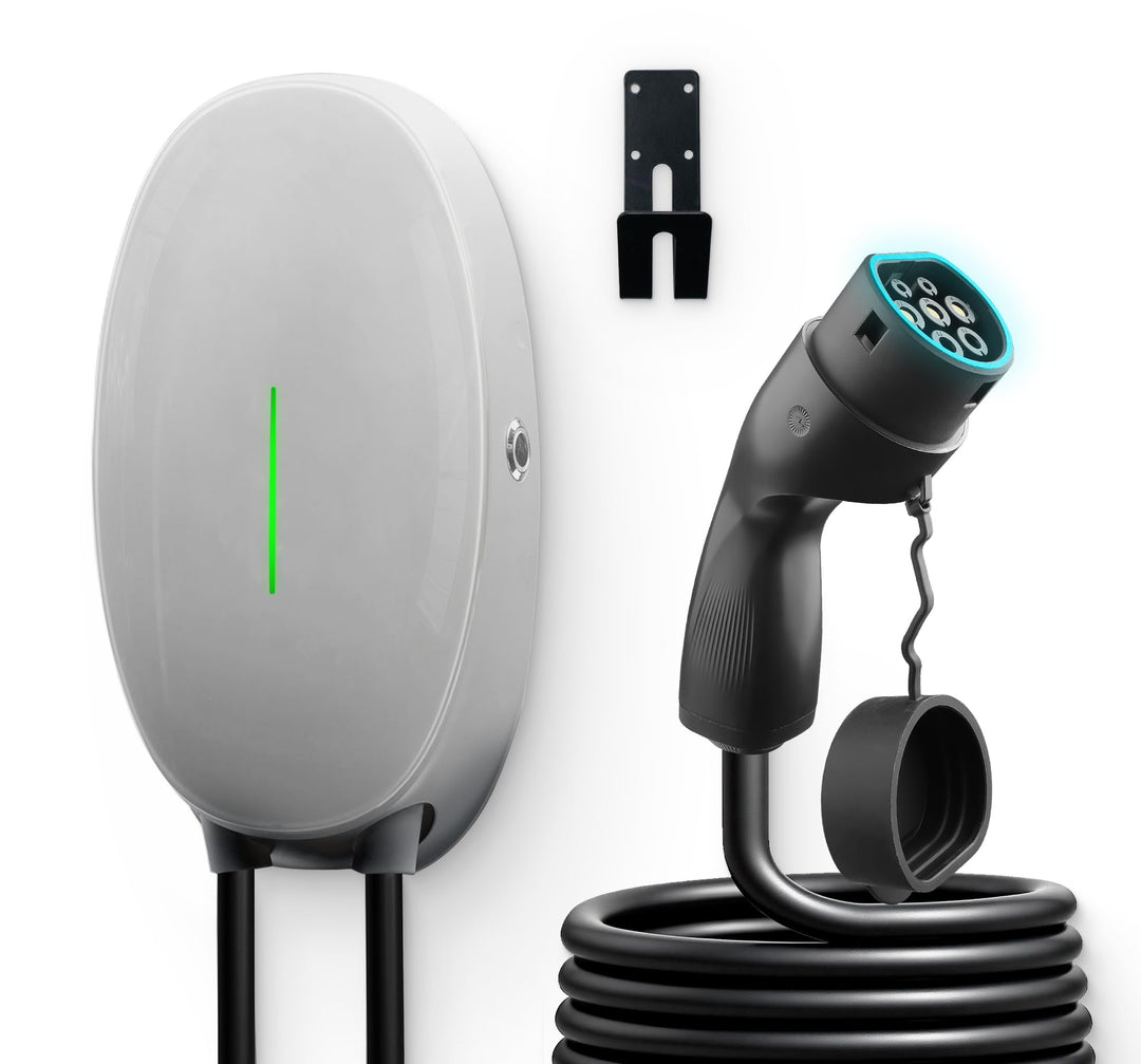 EV Ladegerät Wandhalterung mit 7kW Typ 2, 32A Einphasiges Heim Ladestation Wallbox, 6m Ladekabel und