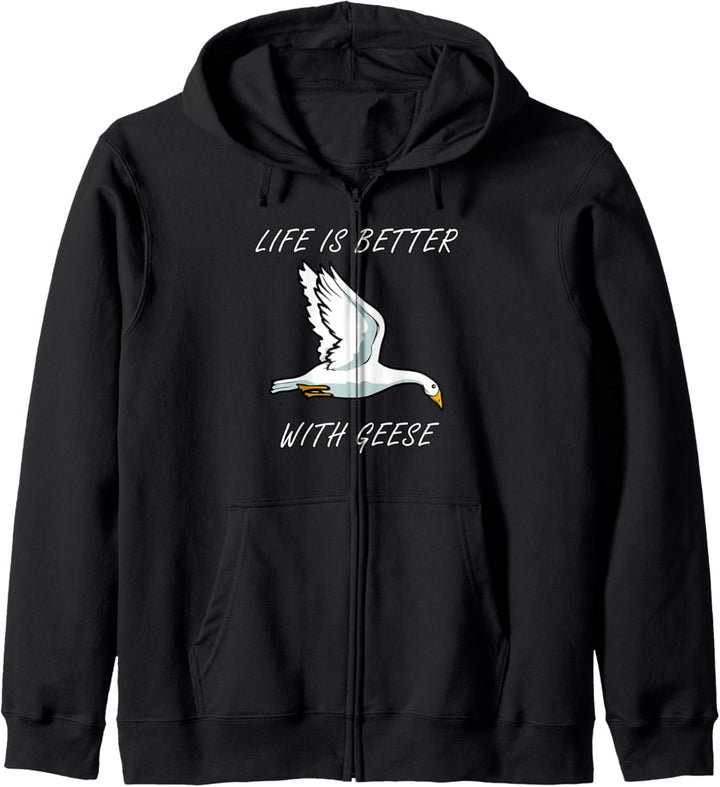 Leben mit Gans Natur Vogel Wildtiere Tier Kapuzenjacke