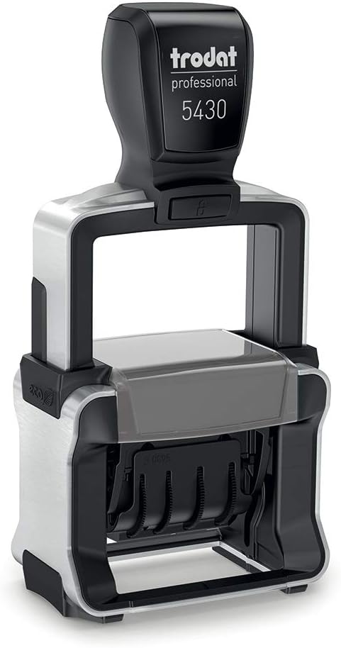 Trodat Professional Datumstempel 5430, selbstfärbend, mit Text Kopie, Abdruck 41 x 24 mm, Blau und R