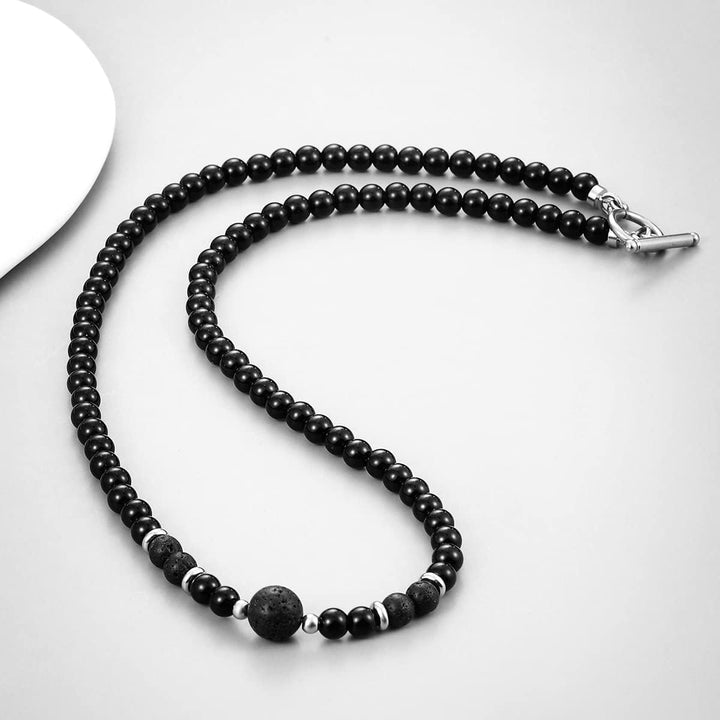 Handgemachte Herren Tigerauge Onyx Perlenkette Kette Natürliche Edelsteine Heilung Kristallschmuck (