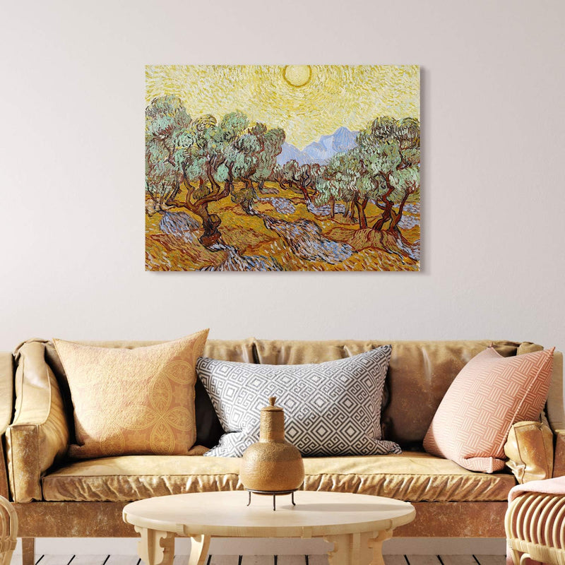 PICANOVA – Vincent Van Gogh Olive Trees 80x60 cm – Bild auf Leinwand – Leinwandbild – Premium Leinwa