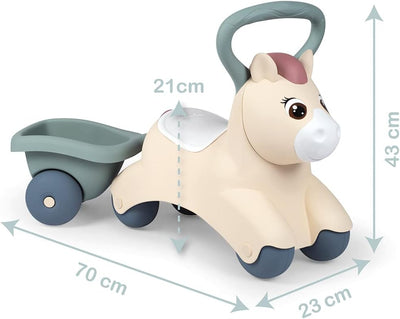 Smoby Toys - Little Smoby Baby-Rutscher Pony - Rutschfahrzeug ab 1 Jahr - Baby-Lauflernhilfe mit kle