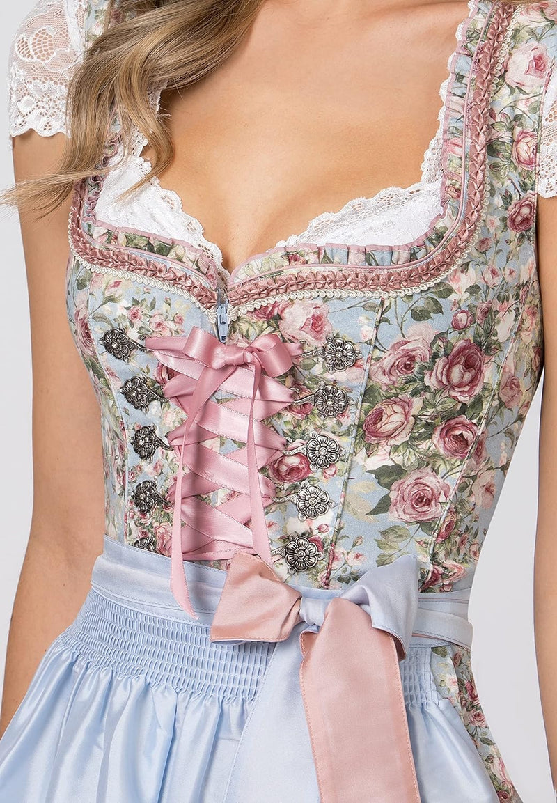 Stockerpoint Damen Dirndl Dara Kleid für besondere Anlässe 44 Hellblau, 44 Hellblau