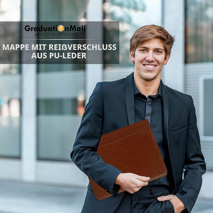 GraduationMall Schreibmappe A4 Reissverschluss, Klemmbrett Business Mappe Konferenzmappe, Dokumenten