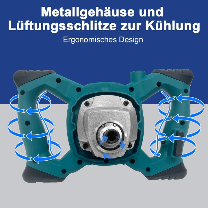Betonrührer 2100 W mit 6-Gang-Getriebe M14 Spiralrührstange Leistungsstarker Rührer für Beton, Mörte