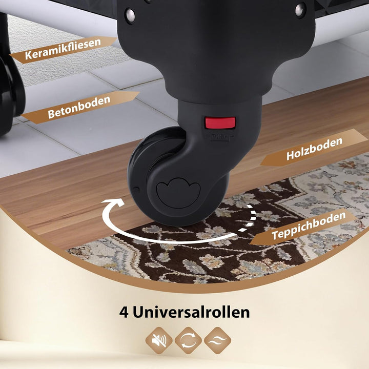 Make up Koffer Kosmetikkoffer Trolley Kosmetik Trolley 3-in-1 Schminkkoffer mit Rollen Friseurkoffer