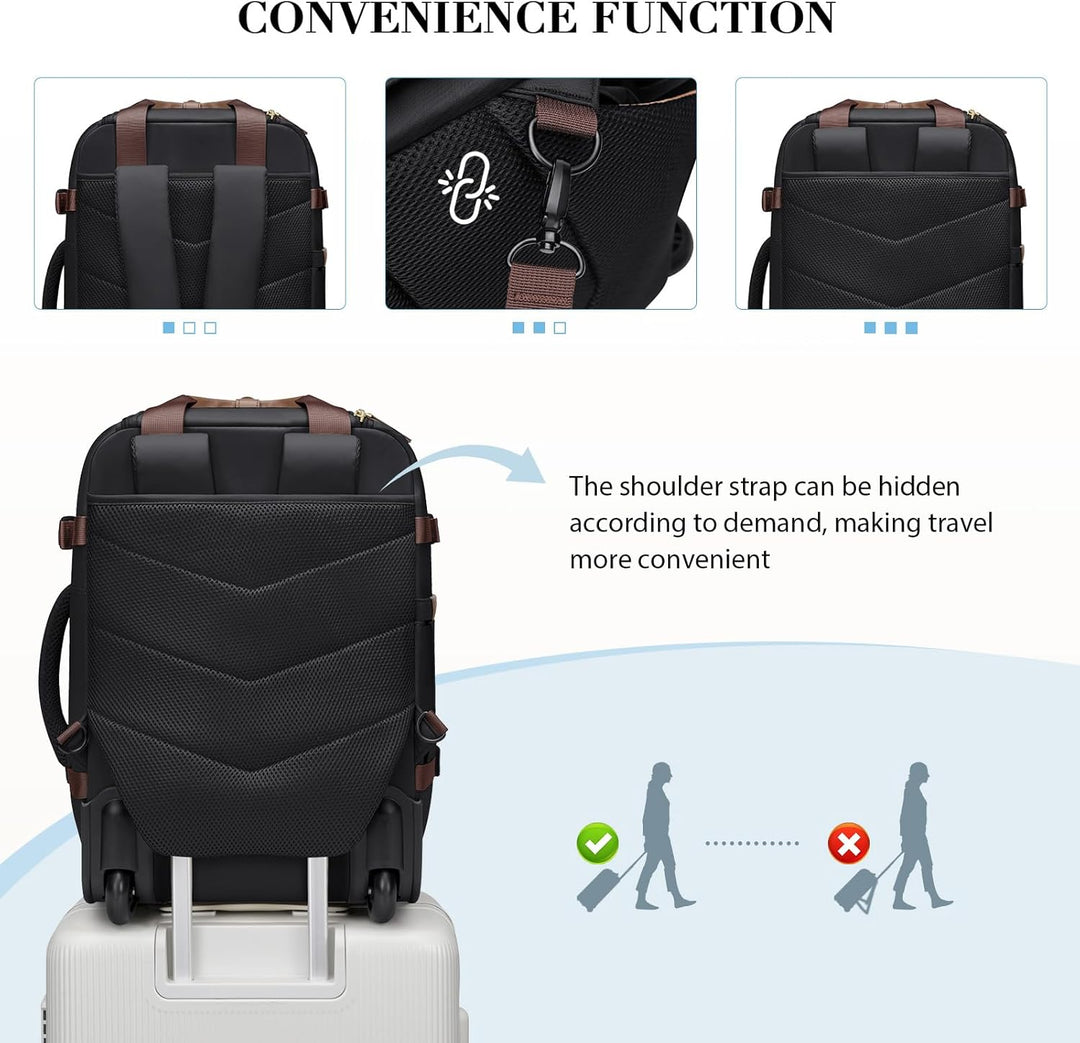Extra Grosser Rucksack Damen 33L Wasserdicht 17 Zoll Laptoptasche Arbeit Laptop Anti Diebstahl Busin
