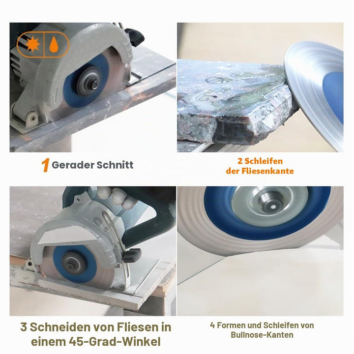 Diamant Trennscheibe 115mm - BRSCHNITT Doppelseitig zum Schneiden und Schleifen Granit Marmor Fliese