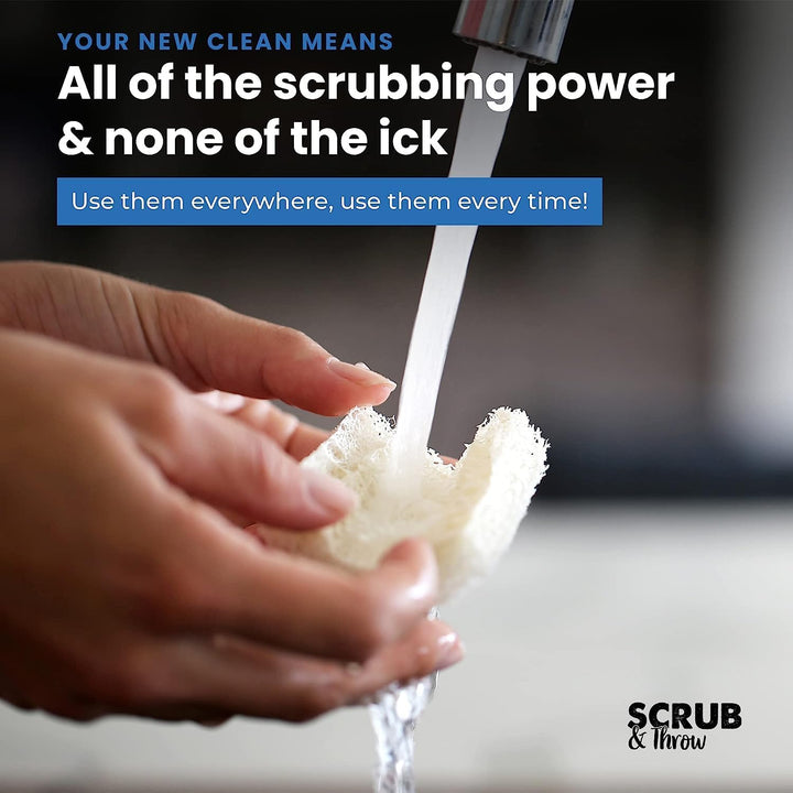 Scrub & Throw Natürliche Luffa-Schwämme, Mehrzweck-Geschirrschwämme, kratzfeste Küchenschwämme, (30