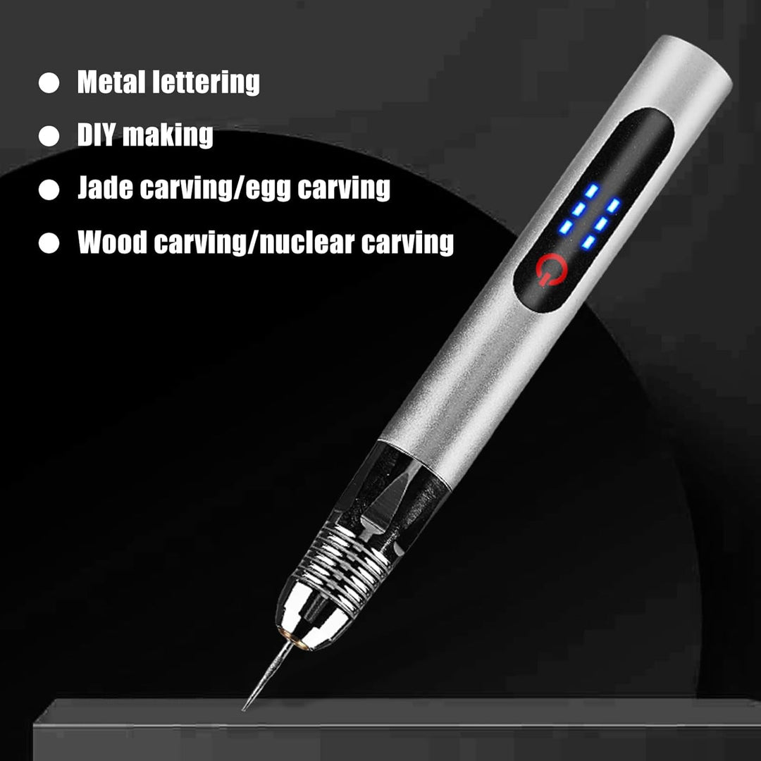Elektrischer Gravierstift, Bis Zu 18.000 U/min Einstellbar, Kabellos USB Wiederaufladierbar Gravur W