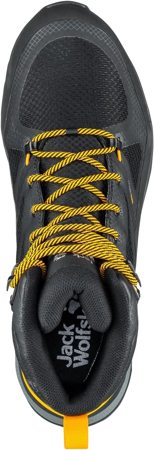 Jack Wolfskin Herren Force Striker Texapore Mid M Walking-Schuh 41 EU Black Burly Yellow Xt, 41 EU B