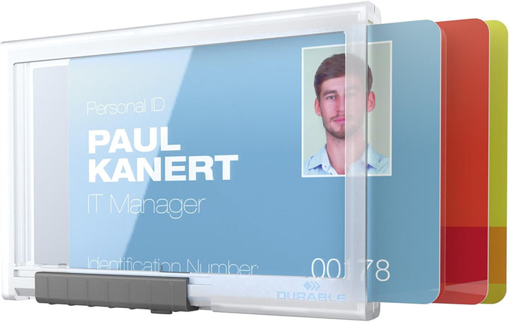 Durable Kartenhalter Pushbox Trio, 10 Stück, transparent, 892019 Für 3 Karten ohne Befestigung, Für