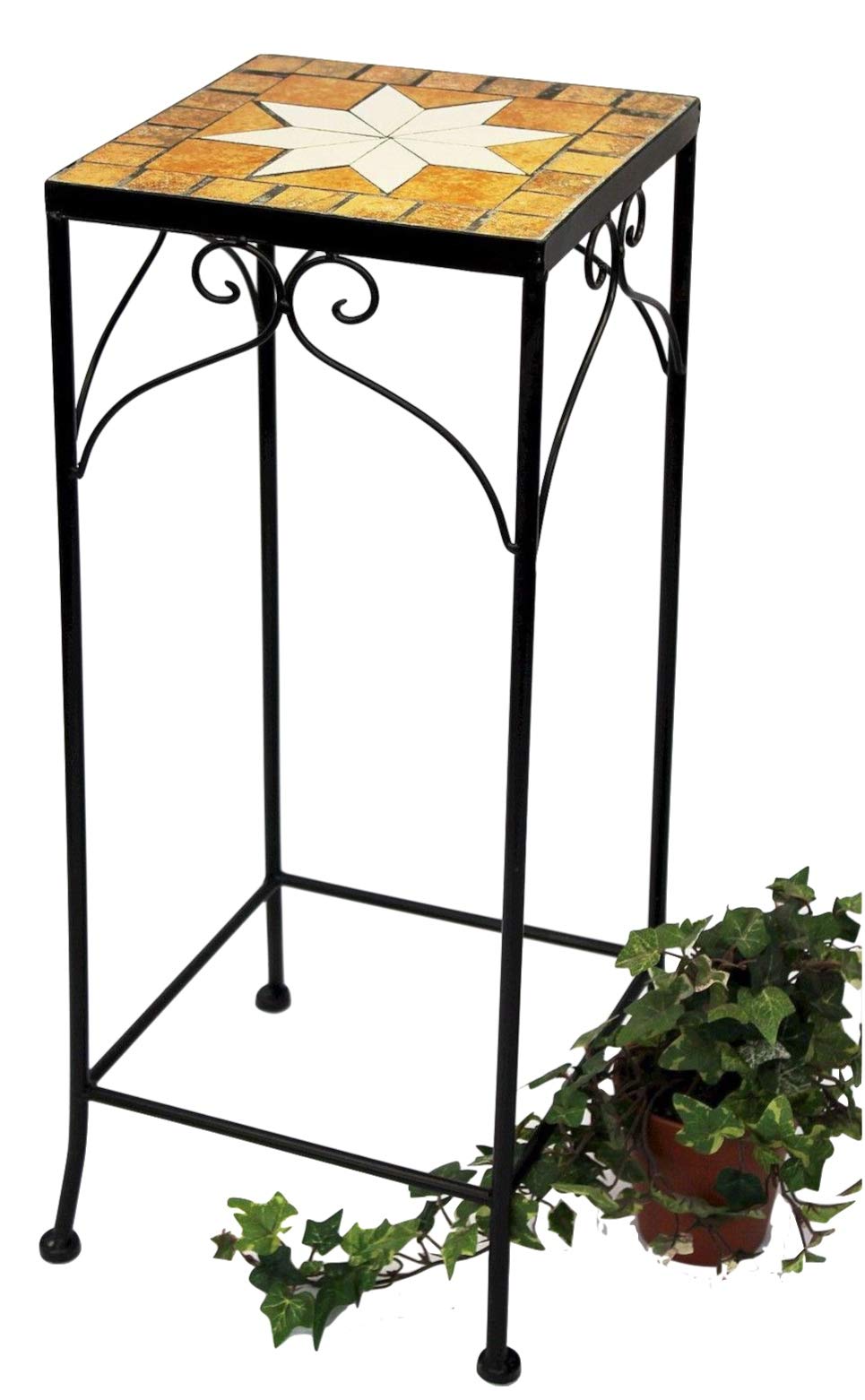 DanDiBo Blumenhocker Mosaik Eckig 62 cm Blumenständer 12012 Beistelltisch Pflanzenständer Mosaiktisc